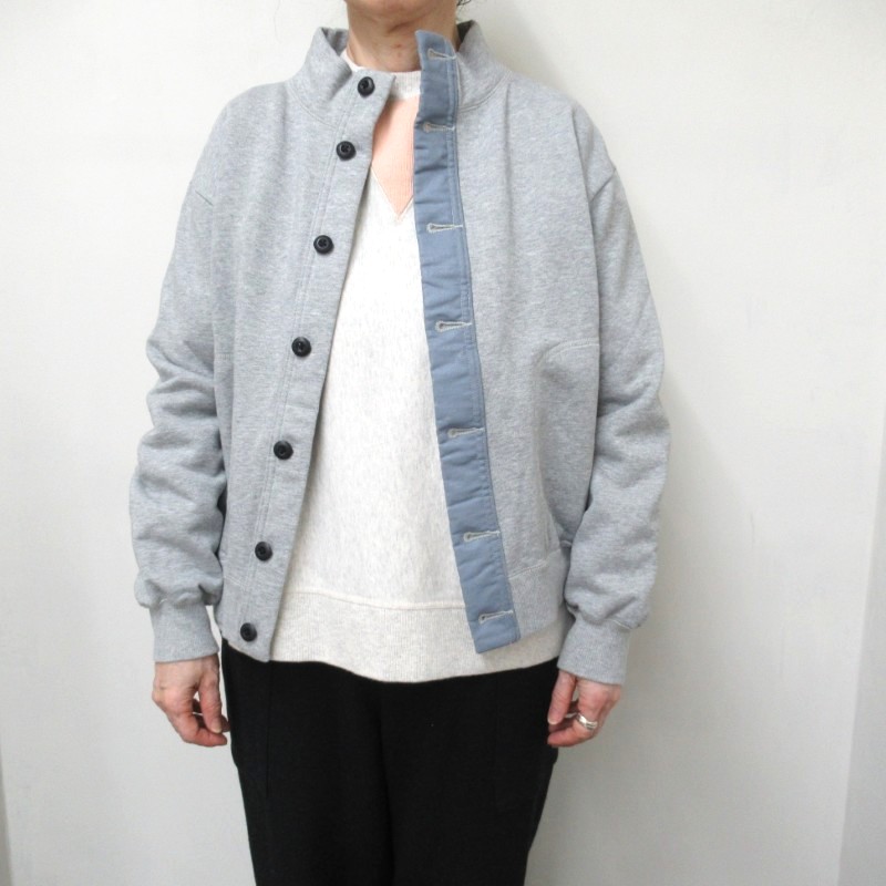 LAITERIE  OldNewスウェットスタンドカーディガン /GY杢85